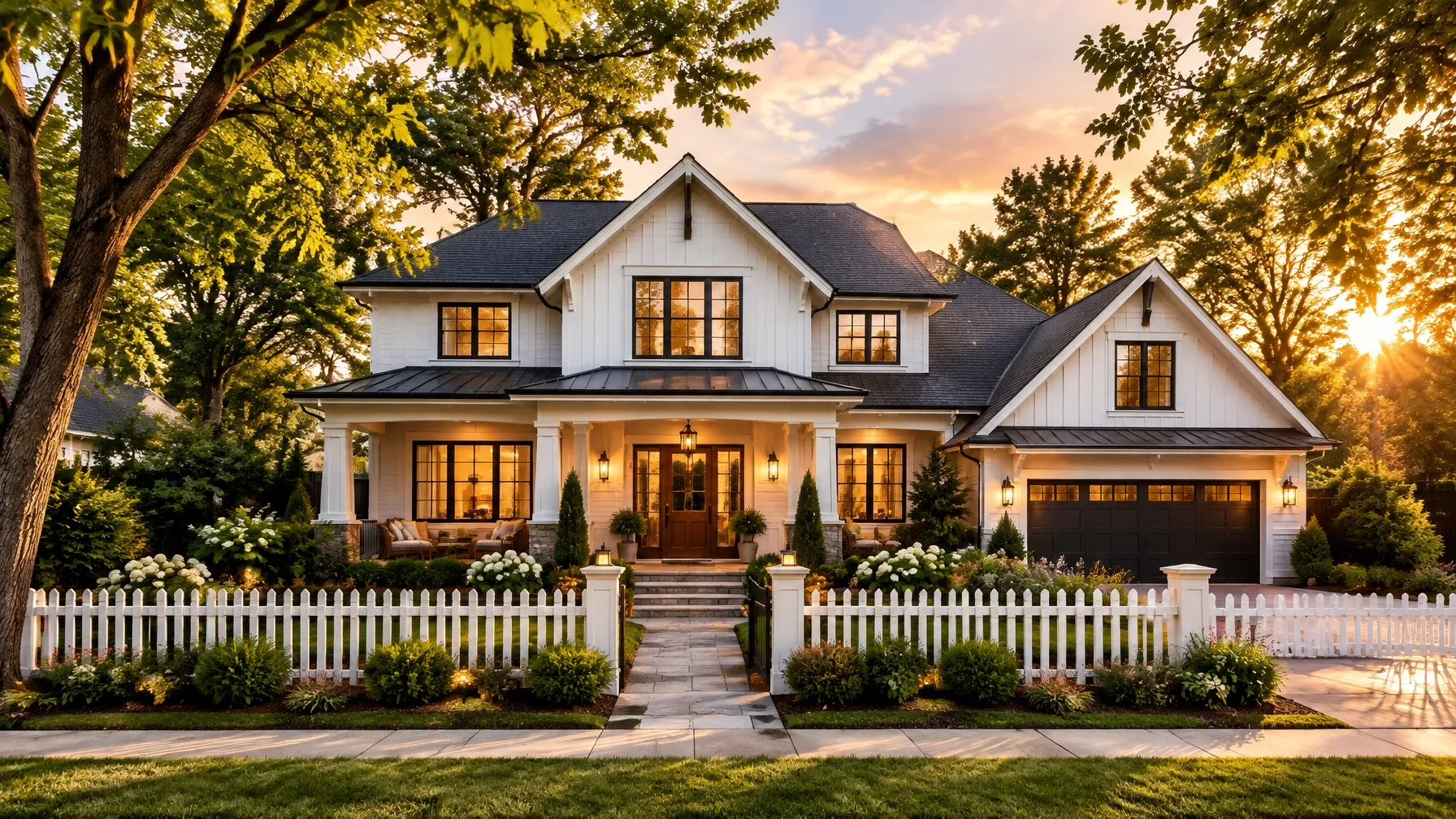 A welcoming home surrounded by mature trees